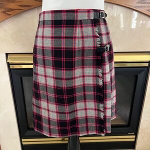 James‎ Pringle Pure Wool Vintage Scotland Kilt Tartan Pleated Skirt Size 14 NWOT